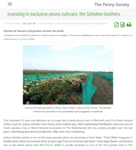 The Peony Society article screenshot